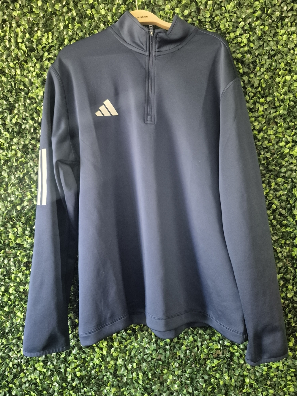 adidas Navy Half-Zip Training Top with White Logos